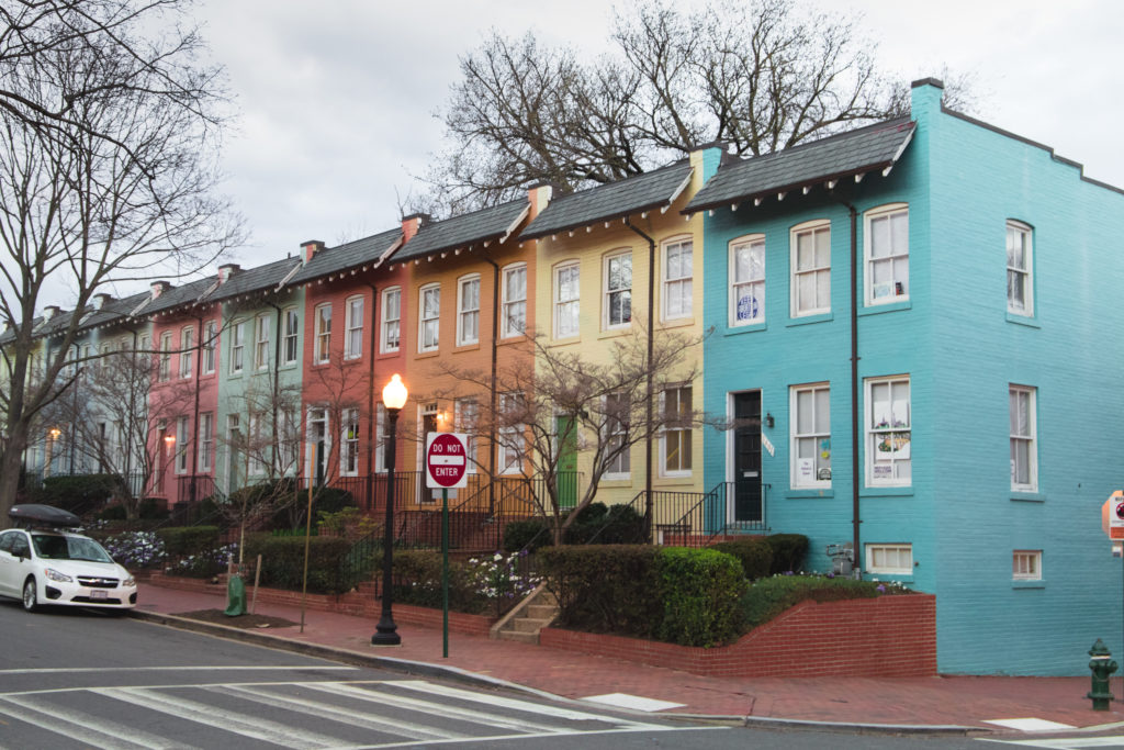 Les maisons colorées de Georgetown à Washington DC